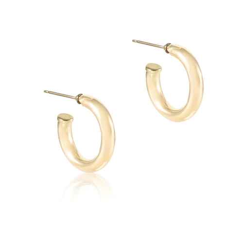 Smooth Gold 1" Post Hoop - 4mm