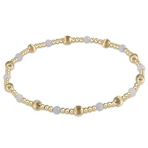 Aquamarine Dignity Sincerity Pattern 4mm Bead Bracelet
