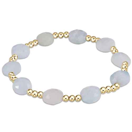 Aquamarine Admire Gold 3mm Bead Bracelet