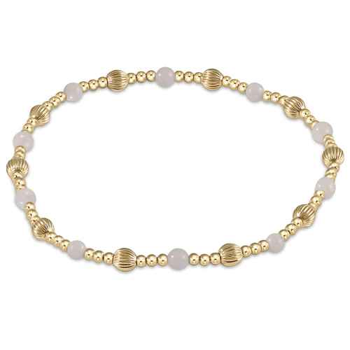 Moonstone Dignity Sincerity Pattern 4mm Bead Bracelet