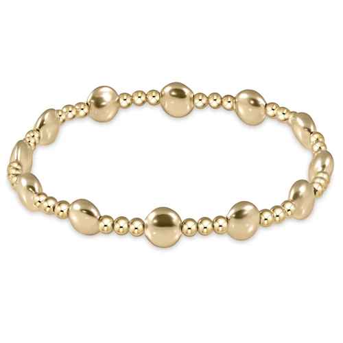 Honesty Gold Sincerity Pattern 6mm Bead Bracelet
