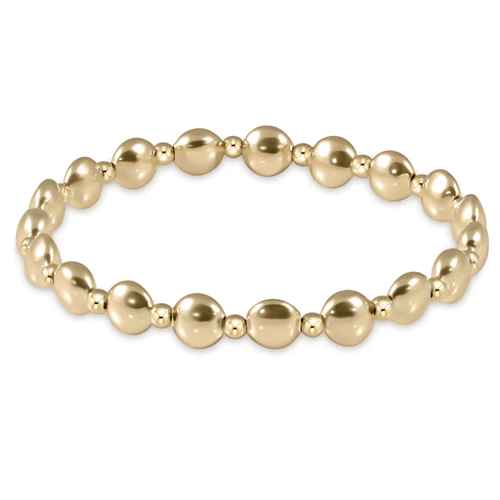 Honesty Gold Grateful Pattern 6mm Bead Bracelet
