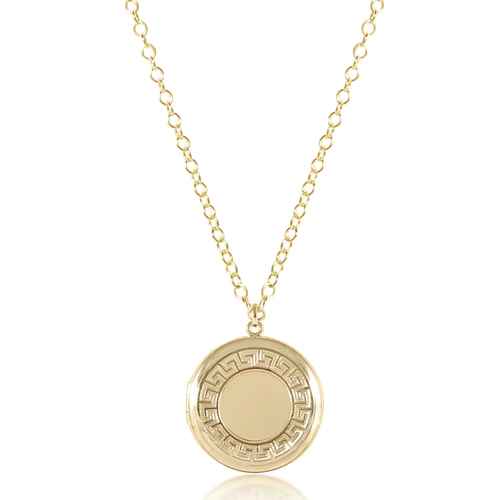 18" Gold Cherish Medium Pendant Locket Necklace