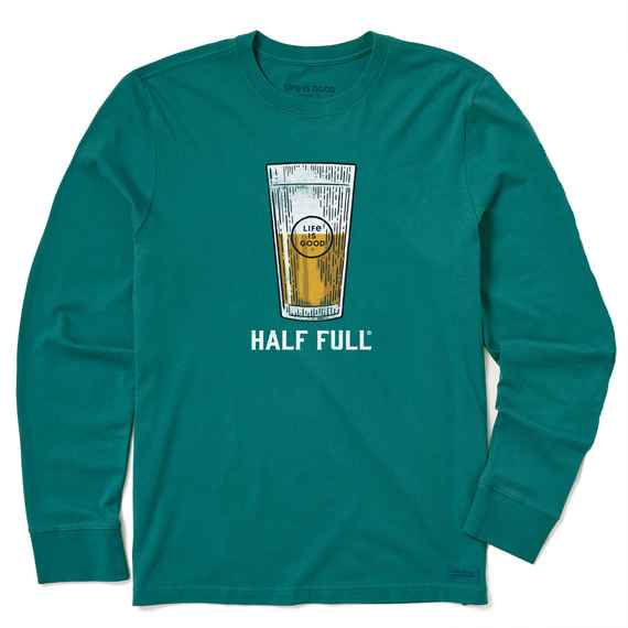 Half Full Beer Long Sleeve Crusher Tee