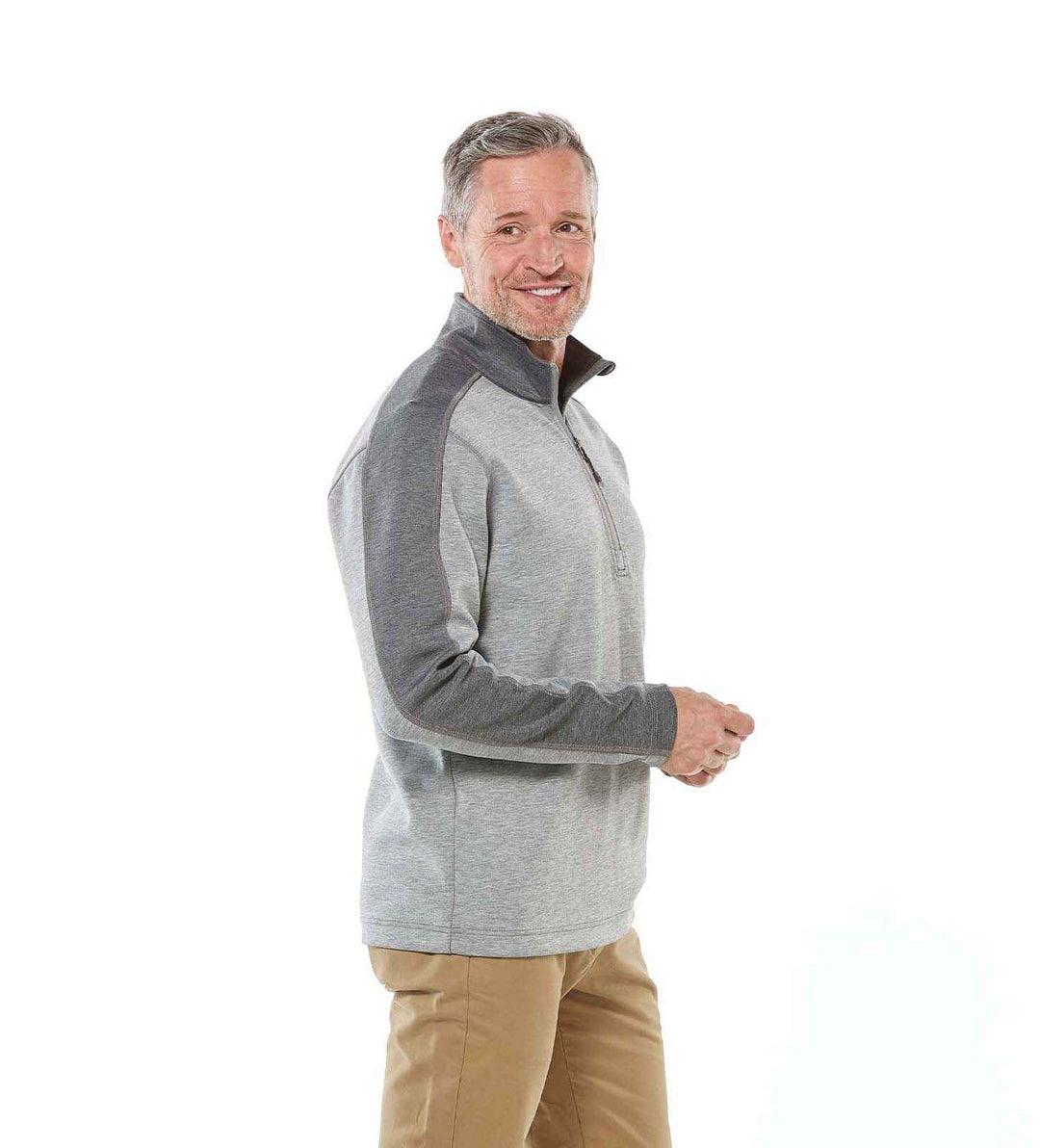 Men's The Collaborator Light Heather Grey & Black 1/4 Zip