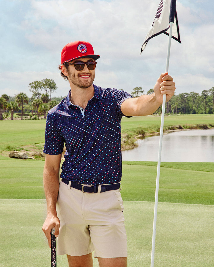 MEN'S NAVY BUXTON STAR POLO SHIRT