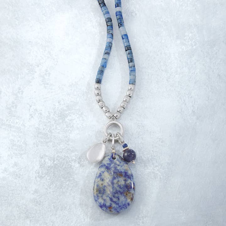 BLUE SODALITE LONG NECKLACE
