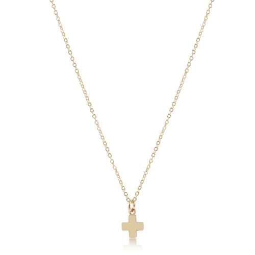 16" Signature Cross Necklace W/ Gold Charm