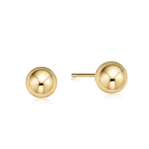 Gold Classic 8mm Ball Stud Earrings
