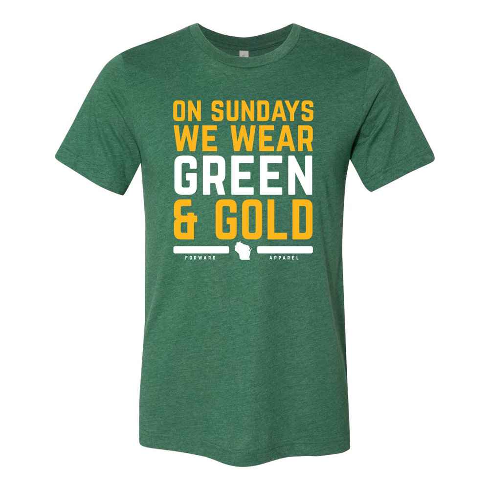 On Sundays We Wear Green & Gold Unisex Tee