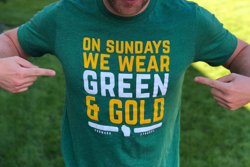 On Sundays We Wear Green & Gold Unisex Tee
