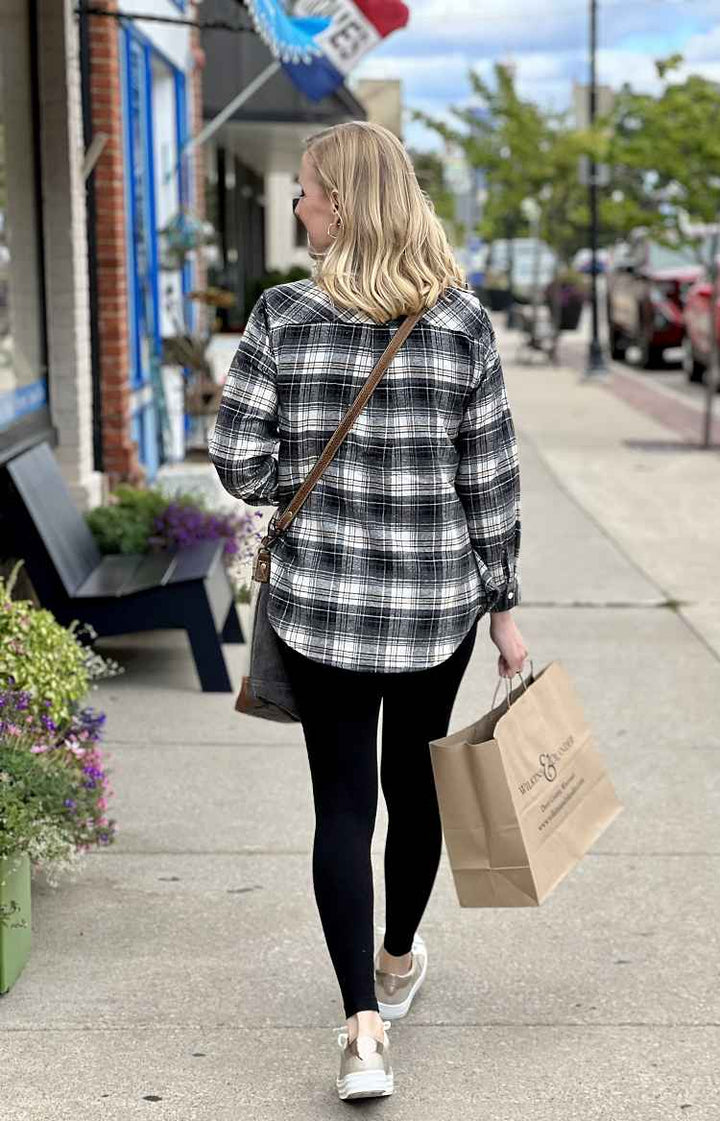 Margie Black & Gold Plaid Flannel