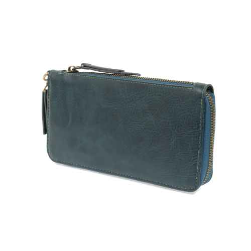 Dark Turq Chloe Zip Around Wallet Wristlet
