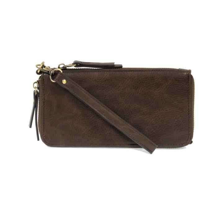 Dark Oak Chloe Zip Around Wallet Wristlet