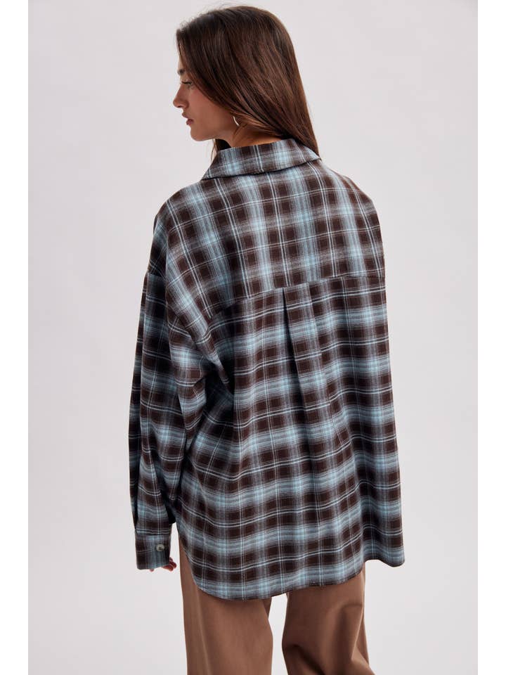 LEE CHOCOLATE PLAID RELAXED FIT SHIRT