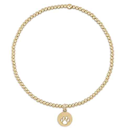 Classic Gold 2mm Paw Print Bracelet