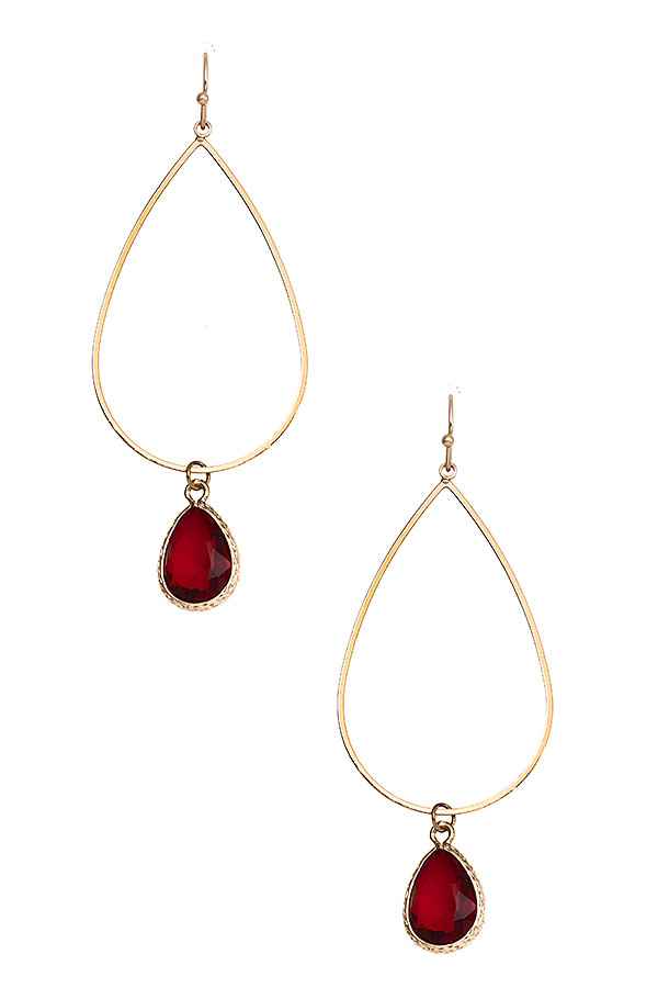 LARA CRIMSON TEARDROP EARRING