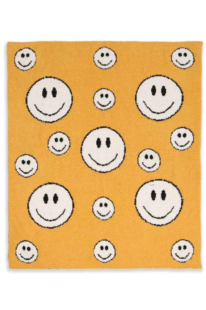 KIDS HAPPY FACE THROW BLANKET