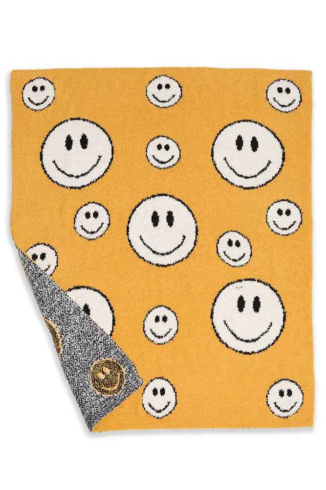 KIDS HAPPY FACE THROW BLANKET