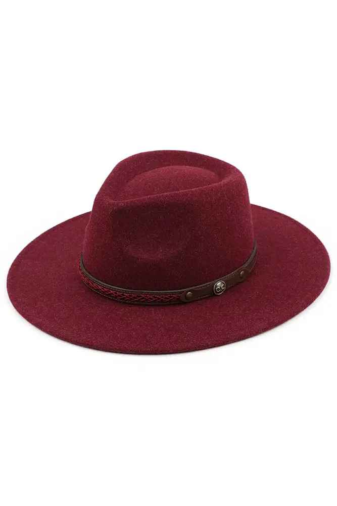 Macy Wine Wide Brim Rancher Hat