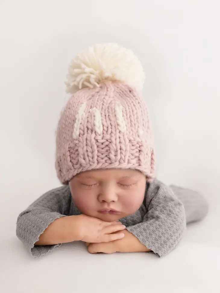 Hi Rosy Pink Handknit Beanie Hat