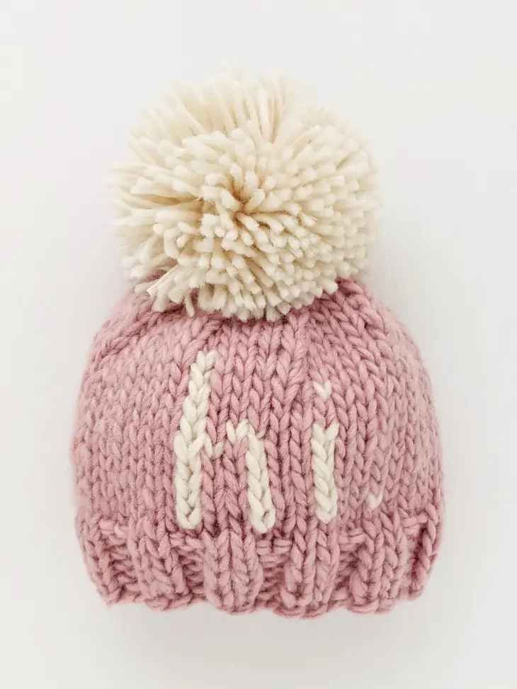 Hi Rosy Pink Handknit Beanie Hat