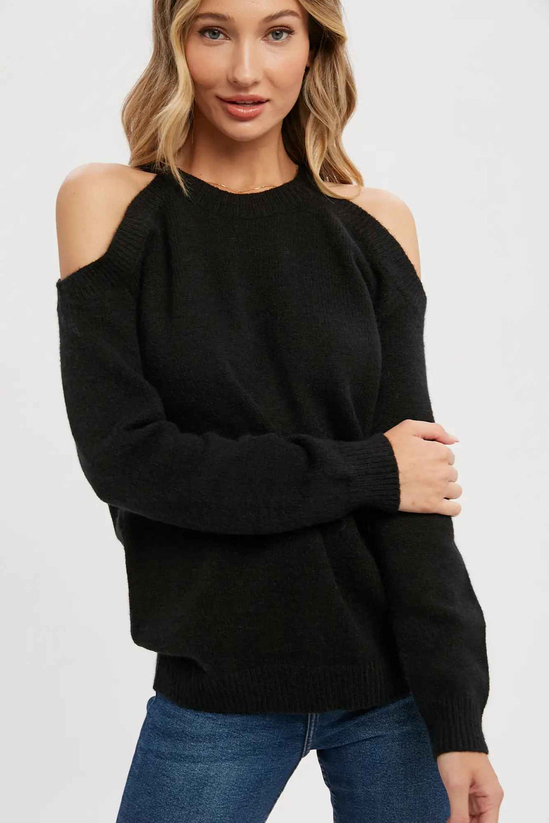 LUNA OPEN SHOULDER SWEATER