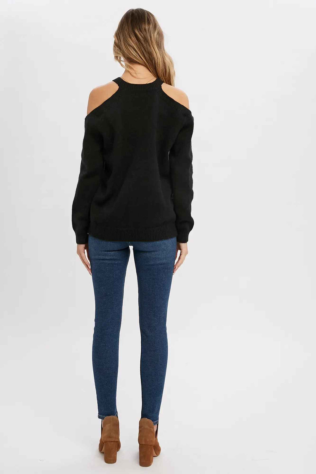 LUNA OPEN SHOULDER SWEATER