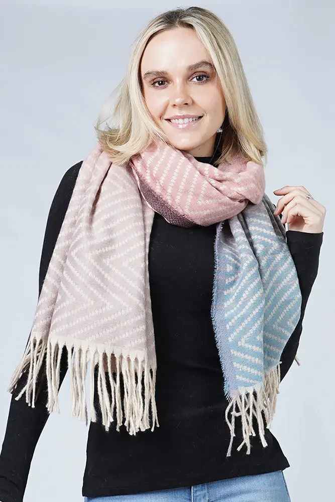 OMBRE ZIG ZAG PATTERN SCARF