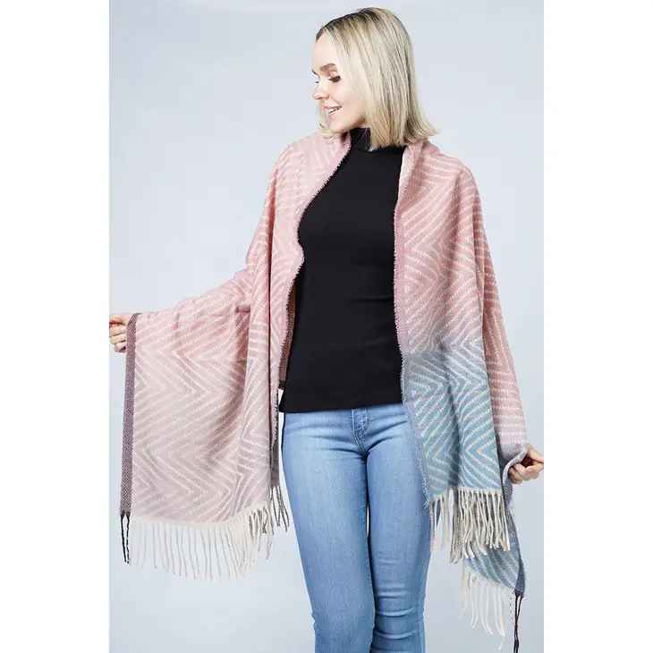 OMBRE ZIG ZAG PATTERN SCARF