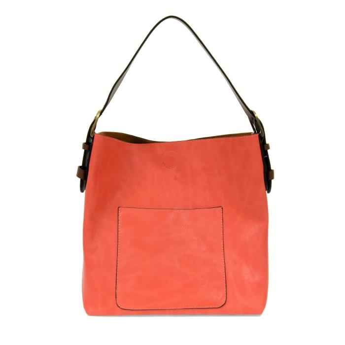 Hot Coral Hobo Bag With Coffee Handle