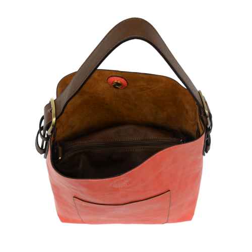 Hot Coral Hobo Bag With Coffee Handle