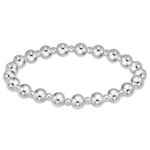 Sterling Classic Grateful Pattern 6mm Bead Bracelet
