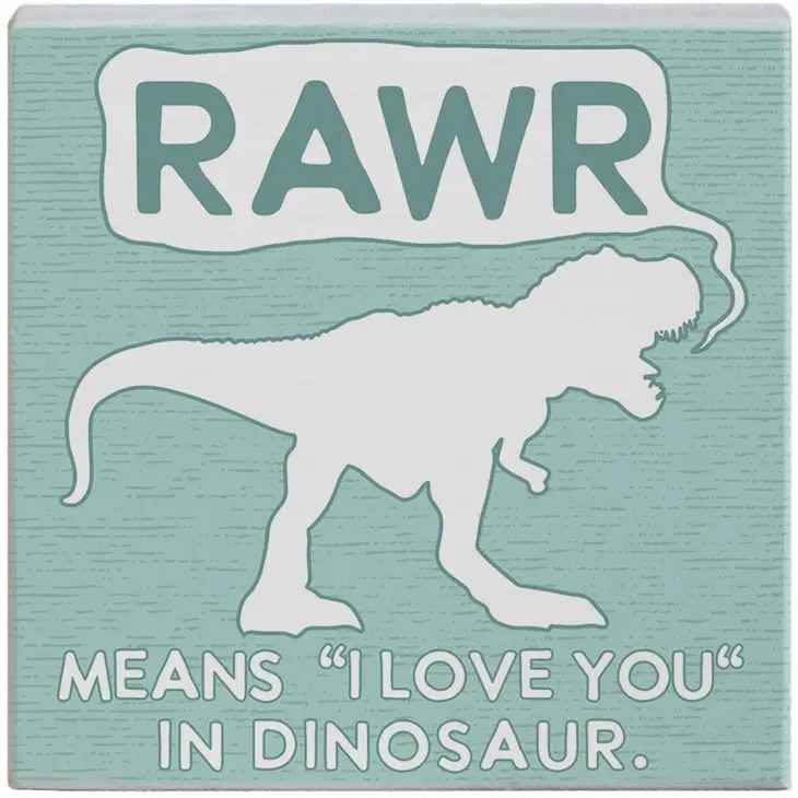 RAW DINOSAUR BLOCK SIGN