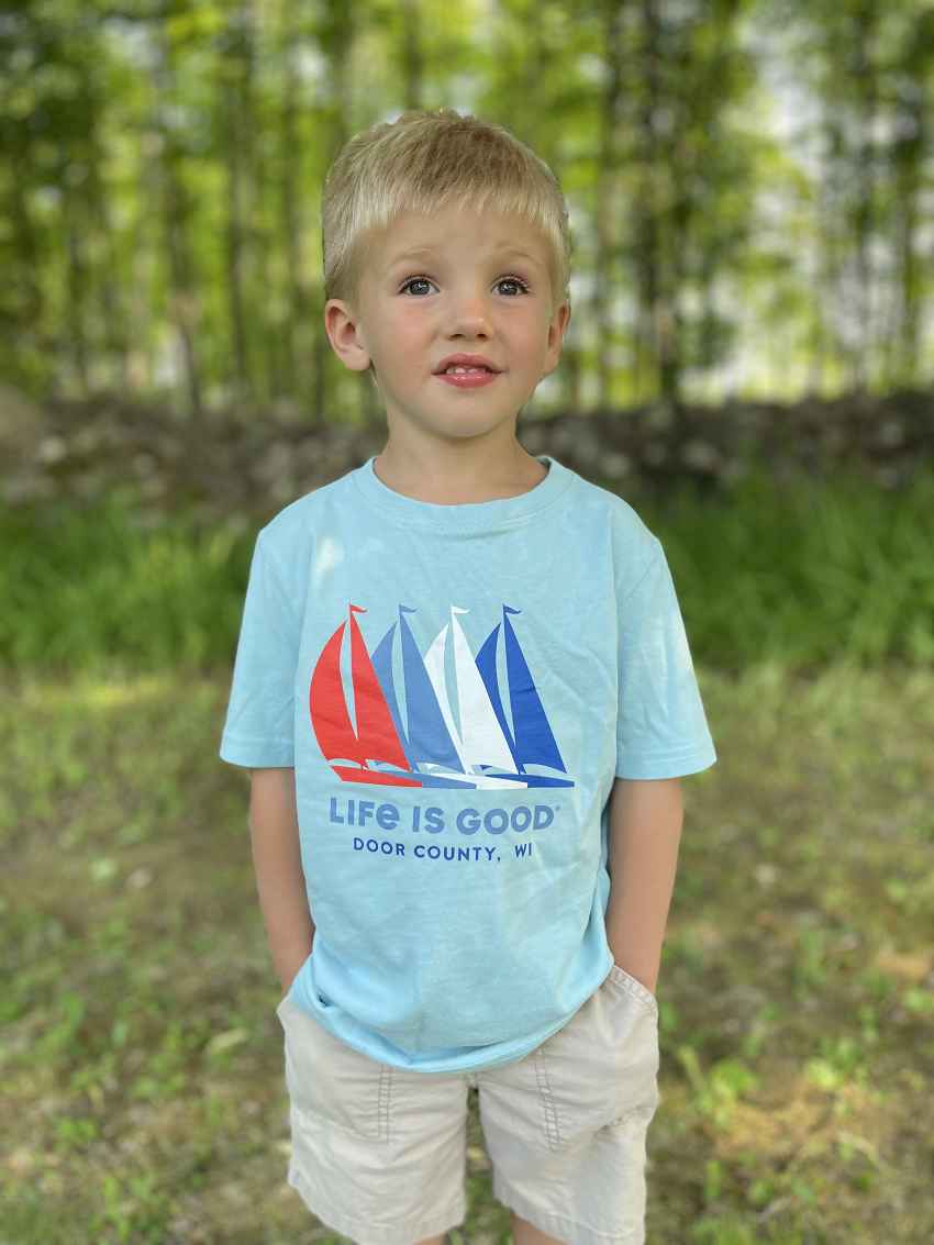 Kids Door County Sailboats Crusher Tee