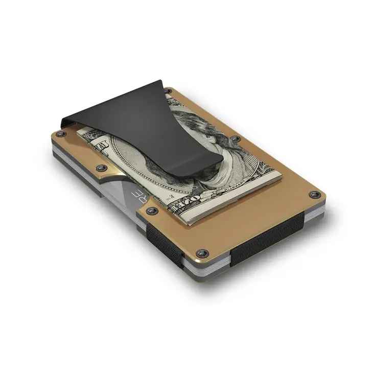 GOLD ALUMINUM GRID WALLET