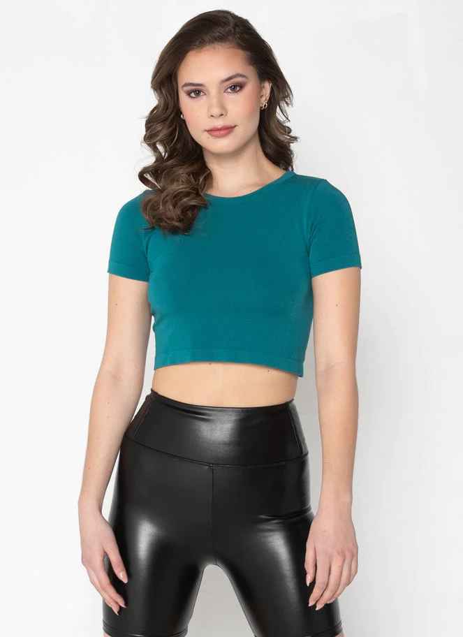 EMERALD BAMBOO S/S CROP TOP