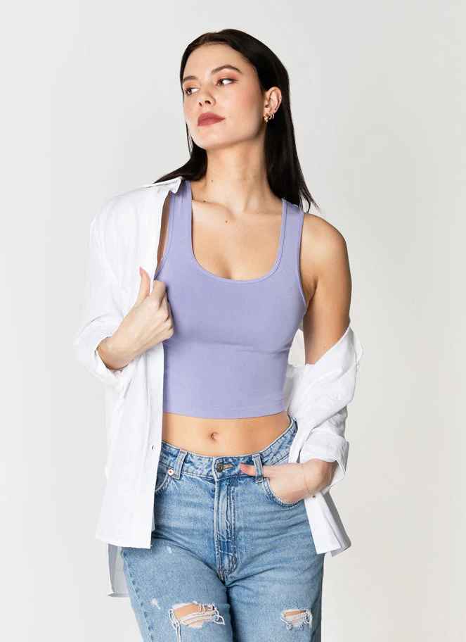 LAVENDER BAMBOO CROP TANK