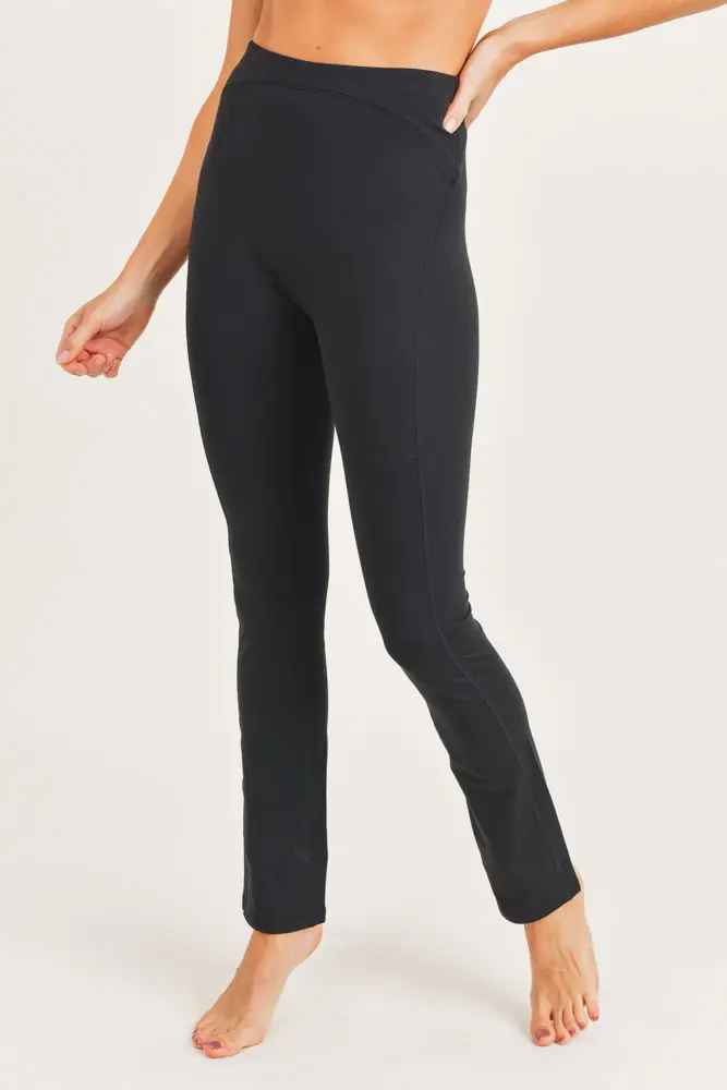 Black Essential Bootcut Highwaist Leggings