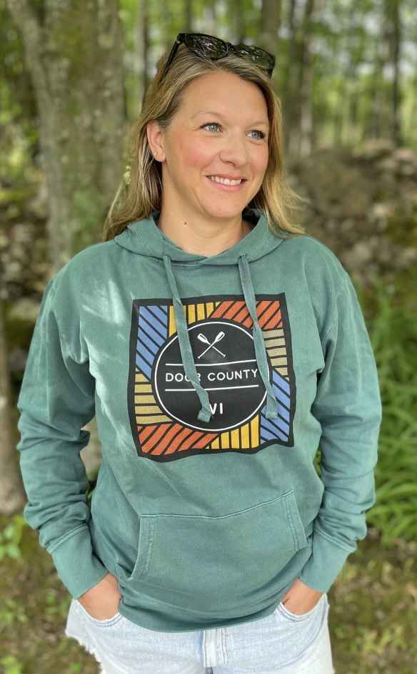 Mist Door County Paddles Pigment Dyed Hoodie