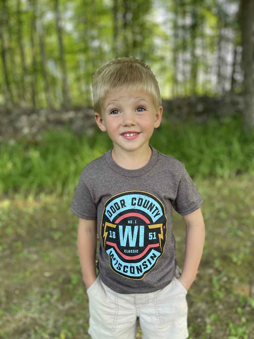 Youth Door County Super Bolt Brown Heather Tee