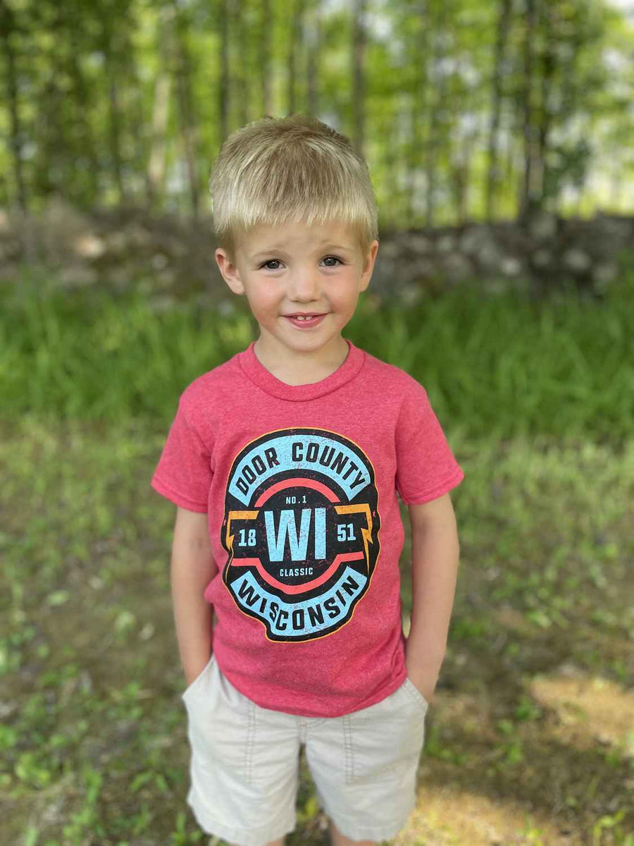 Youth Door County Super Bolt Red Heather Tee
