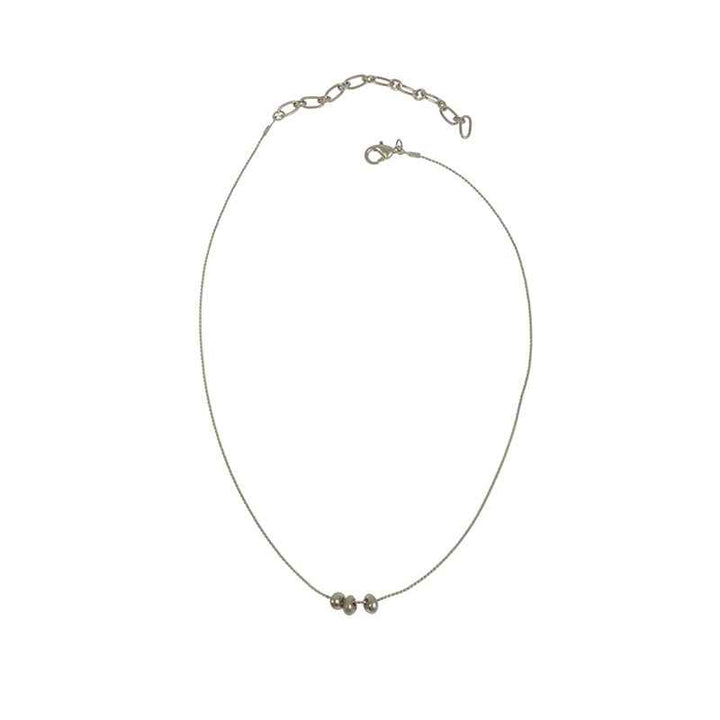 Silver 3 Bead & Chain Necklace