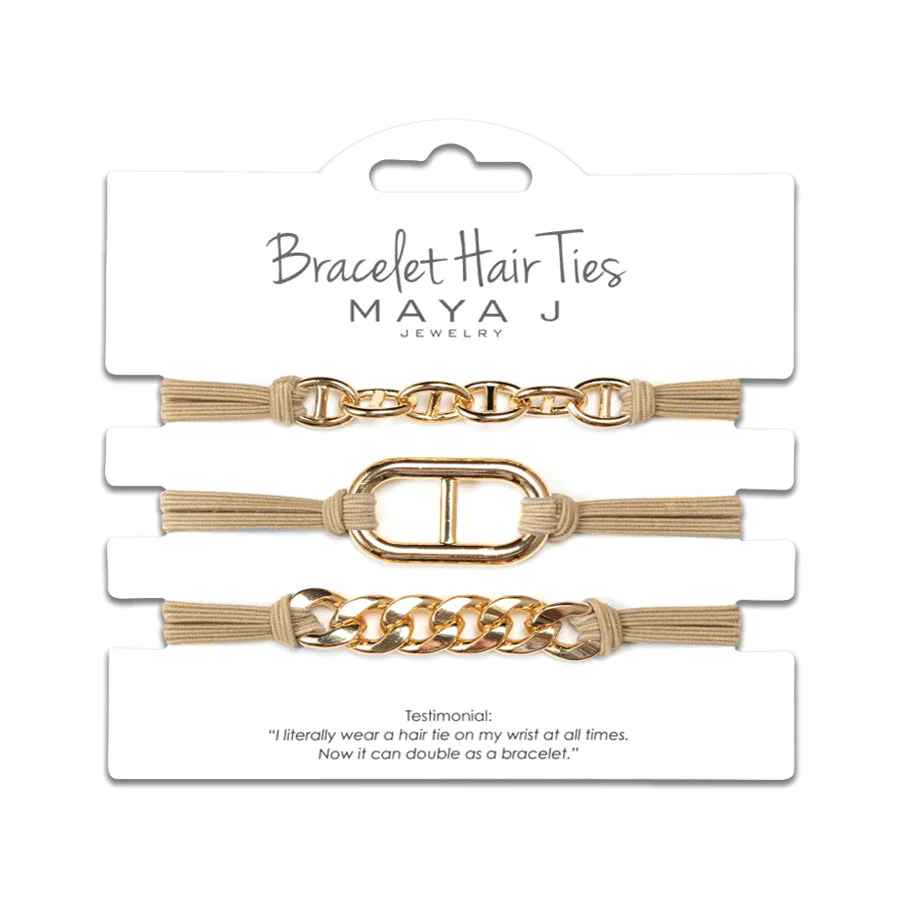 Khaki W/ Gold Buckle Hair Tie Set