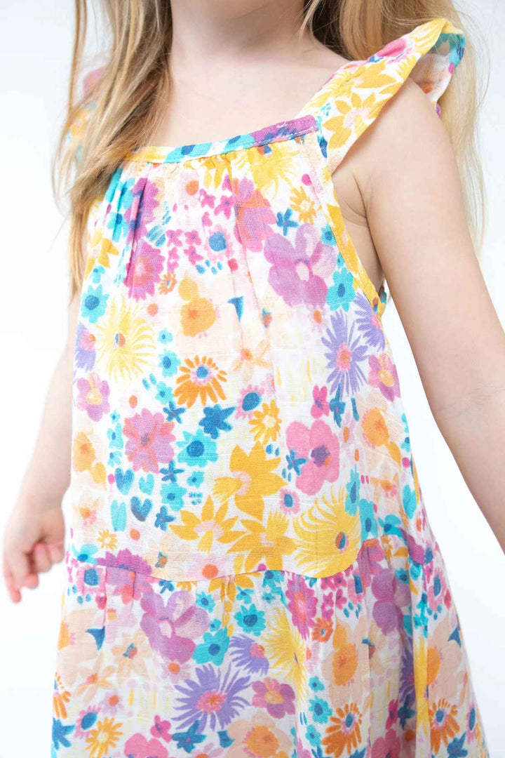 Toddler Painty Bright Floral Twirly Sundress