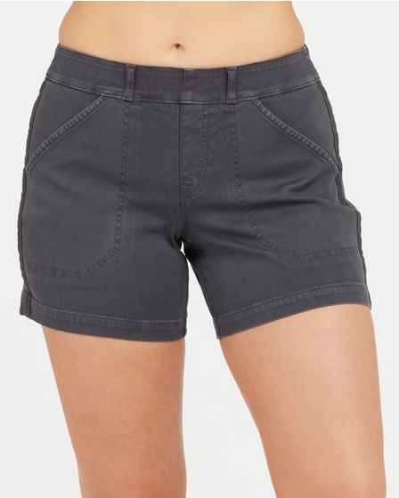 Washed Black Stretch Twill 6" Shorts