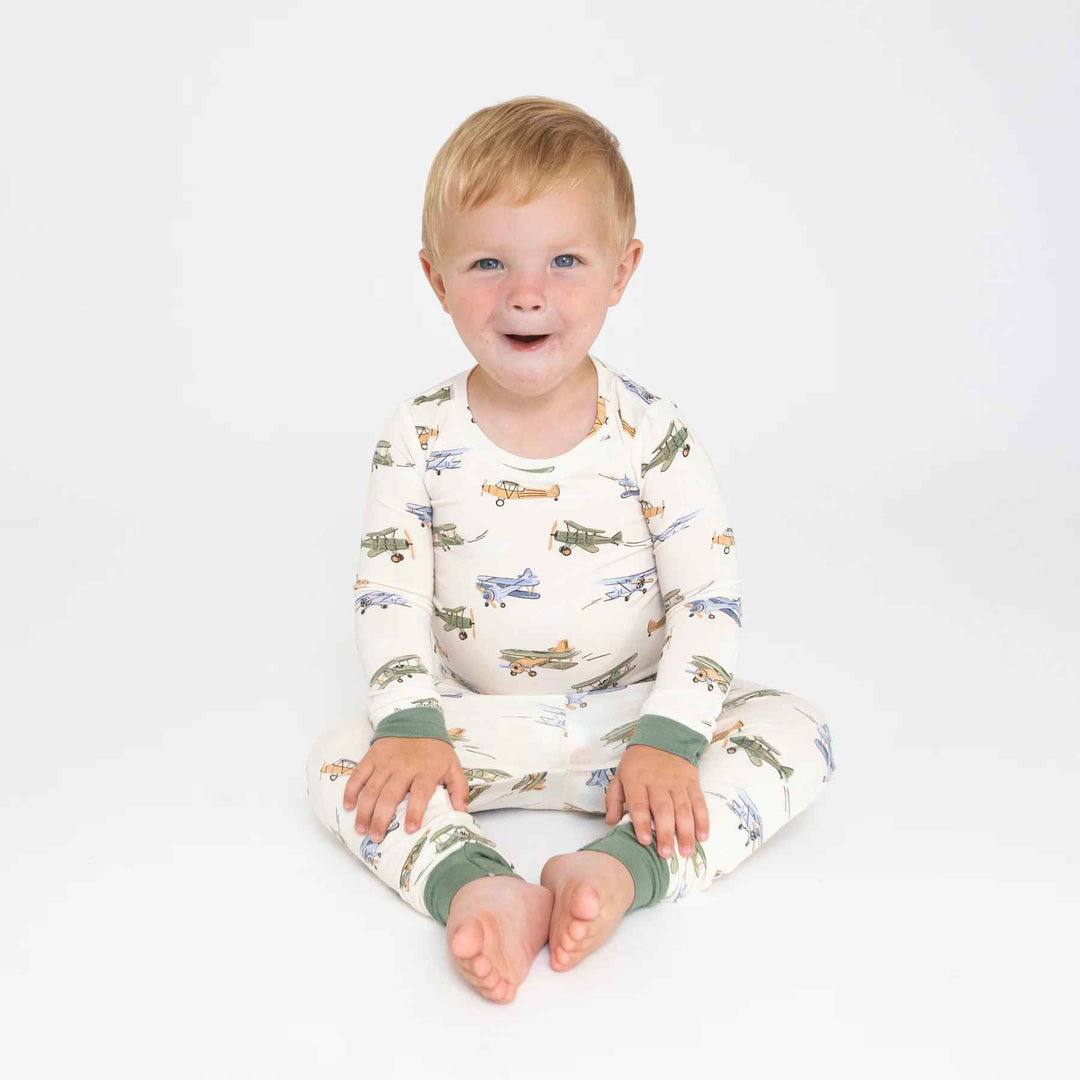 Toddler Vintage Airplane Longsleeve Loungewear Set