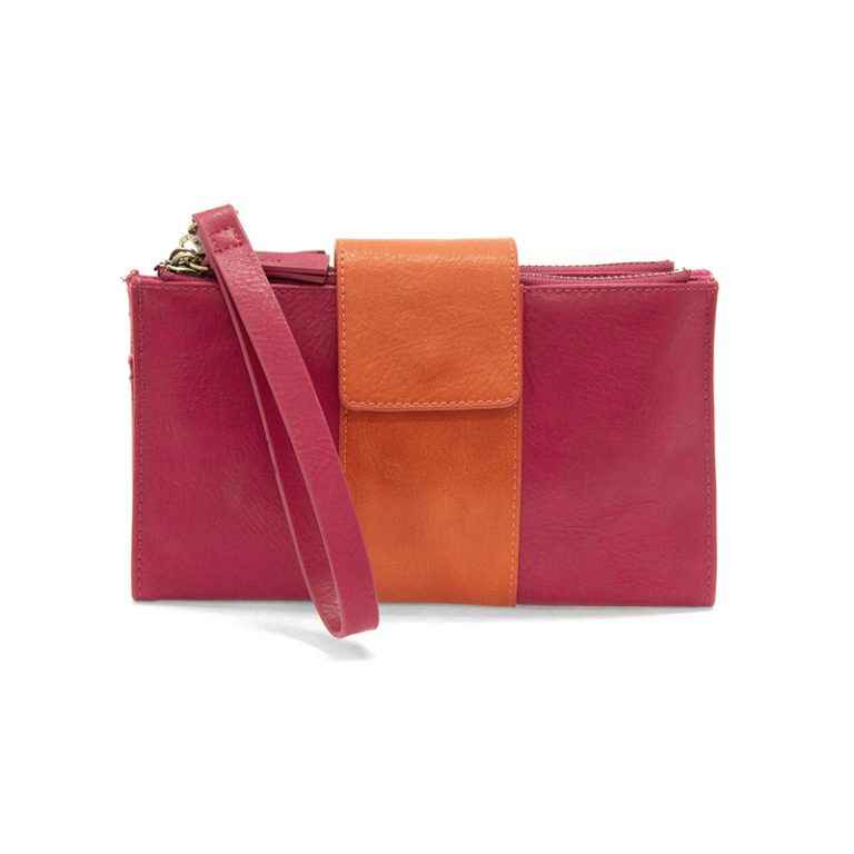 Fuchsia + Orange Camryn Colorblock Wallet Crossbody