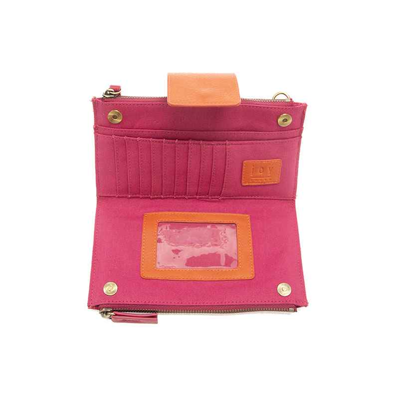 Fuchsia + Orange Camryn Colorblock Wallet Crossbody
