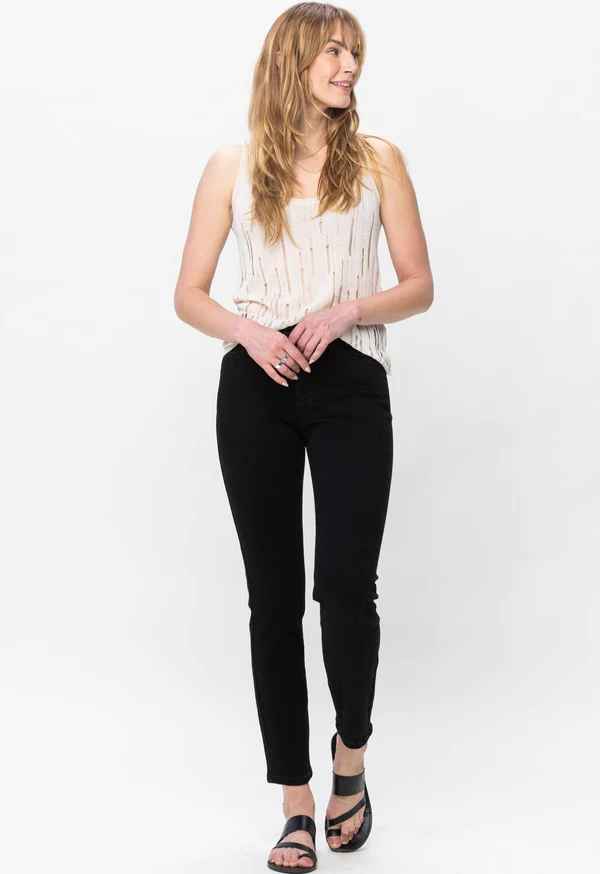 Layla Black Mid-Rise Slim Fit Jeans